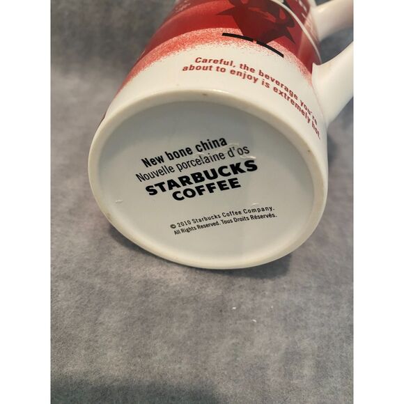 2010 Starbucks Coffee Tall Mug Cup Christmas 5-3/4" Bone China - Picture 8 of 8